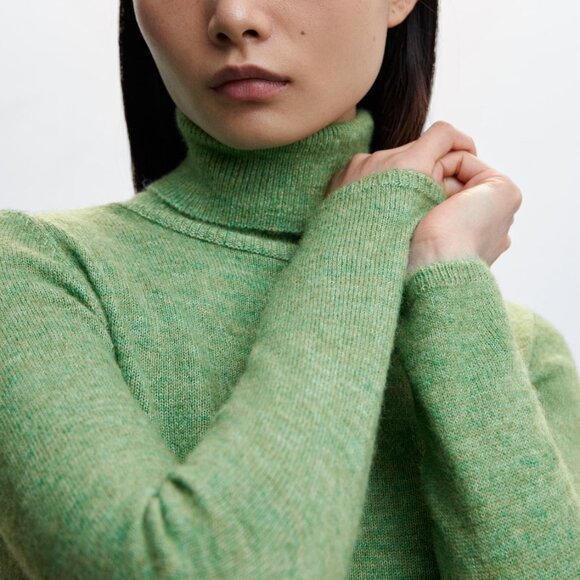 NWT Mango wool blend Turtleneck green knitted sweater Size S - Picture 5 of 7